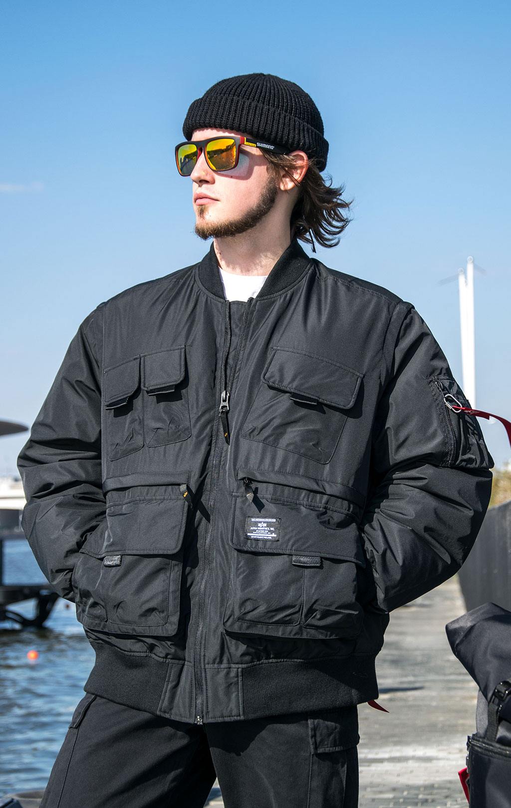 Куртка-бомбер ALPHA INDUSTRIES MULTIPOCKET FLIGHT JACKET FW 23/24 m black 