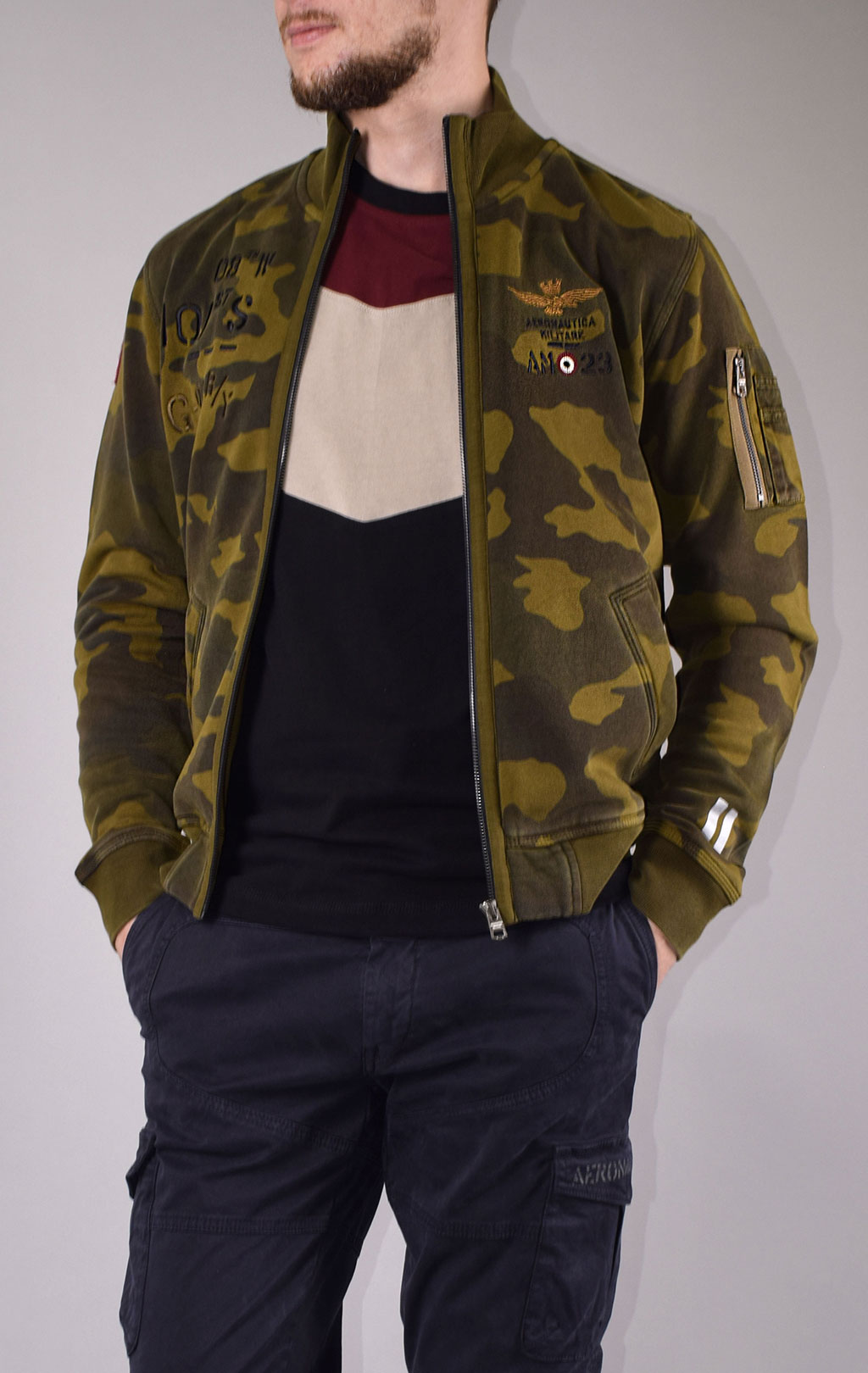 Толстовка AERONAUTICA MILITARE FW 19/20 camouflage verde (FE 1461) 