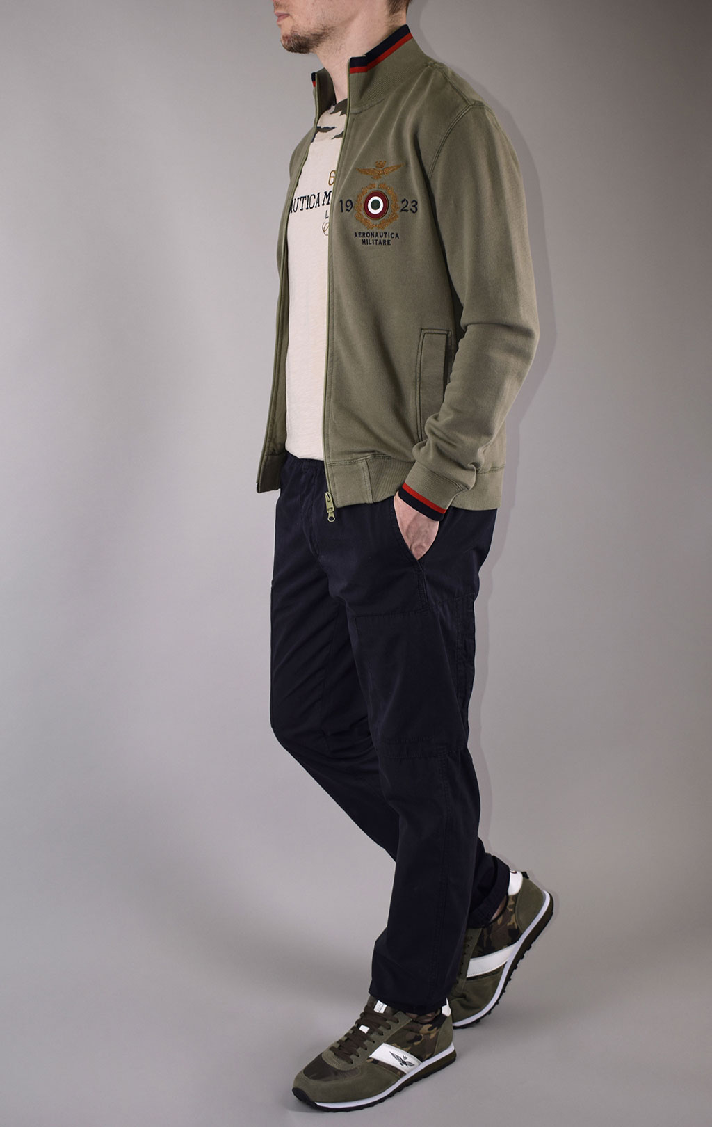 Олимпийка AERONAUTICA MILITARE SS 20/IN verde militare (FE 1488) 