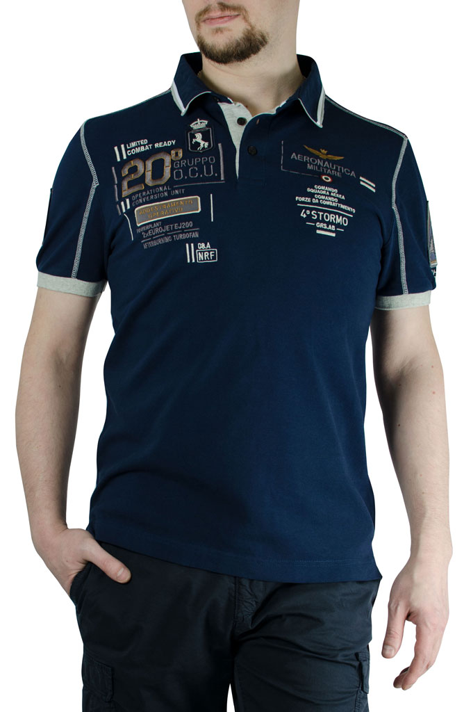 Футболка-поло AERONAUTICA MILITARE blue navy (PO 1067) 