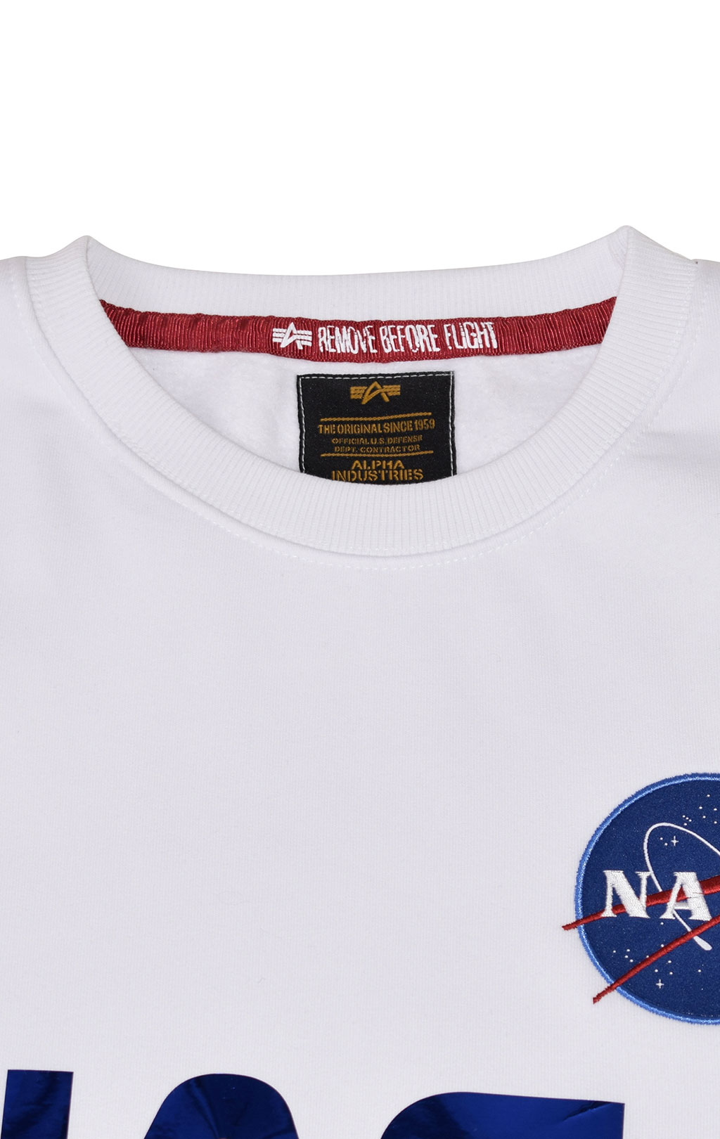 Свитшот ALPHA INDUSTRIES NASA reflective white/blue 