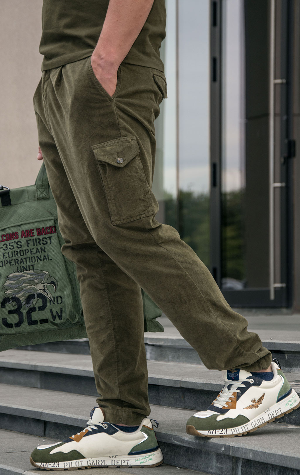 Брюки-карго AERONAUTICA MILITARE плотные FW 23/24/AL off green (PA 1544) 