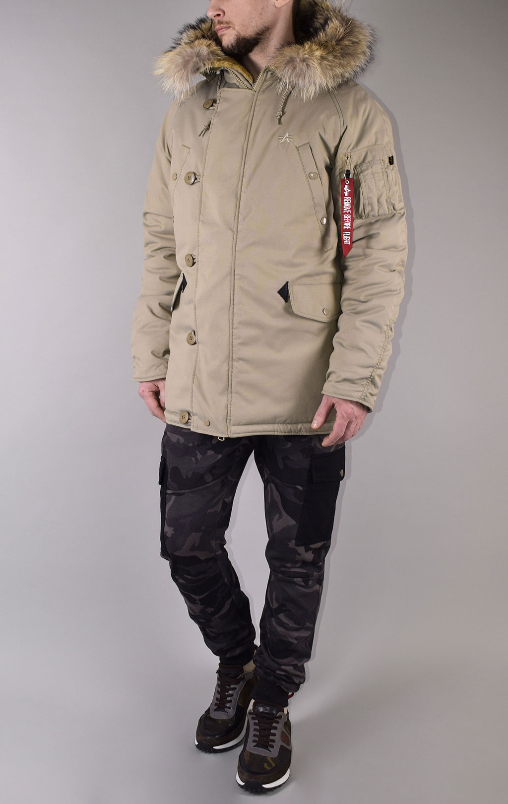 Аляска ALPHA INDUSTRIES EXPLORER натур. мех khaki 