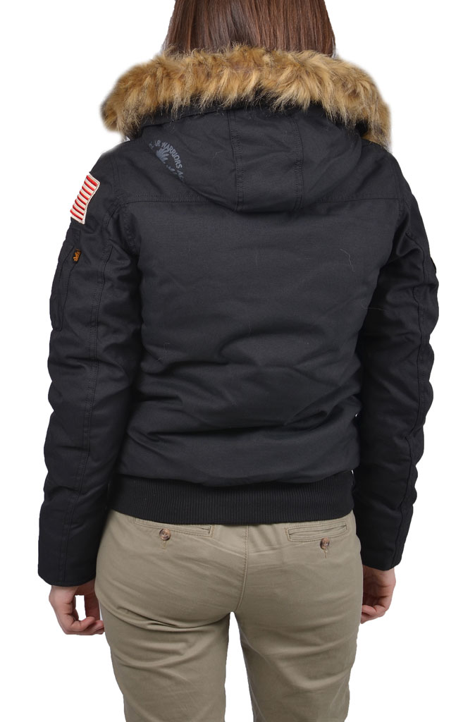 Женская аляска короткая ALPHA INDUSTRIES POLAR SV black 