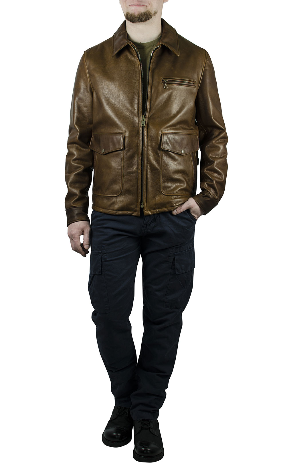 Куртка SCHOTT NYC Waxy Cowhide Leather DELIVERY JCT 27 кожа brown (563) 