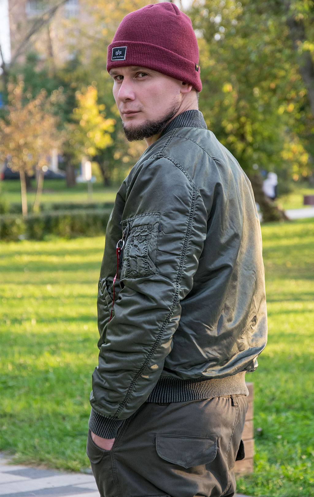 Бомбер ALPHA INDUSTRIES VF-59 BATTLEWASH MA-1 washed black olive 