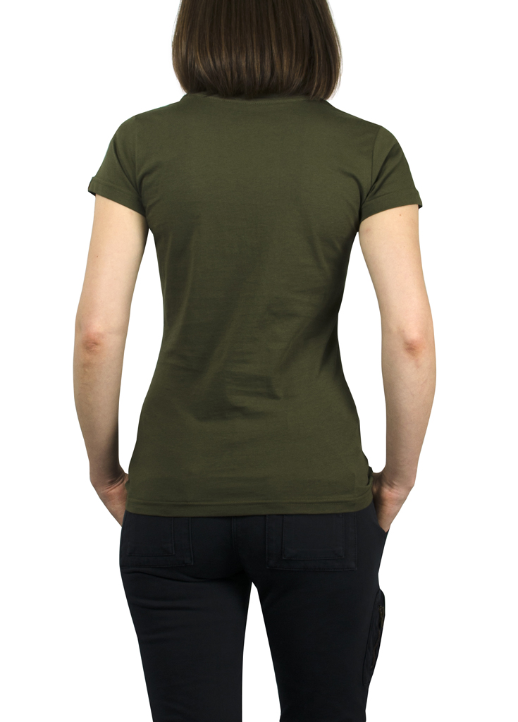 Женская футболка ALPHA INDUSTRIES LOGO T dark green 