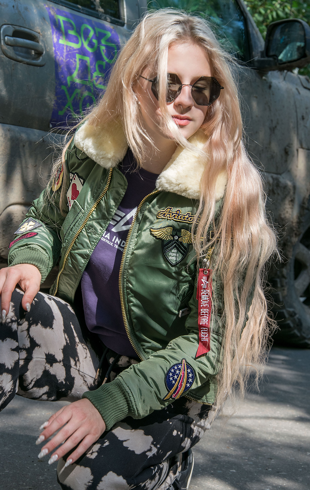 Женская куртка-пилот ALPHA INDUSTRIES INJECTOR-III CUSTOM sage green 