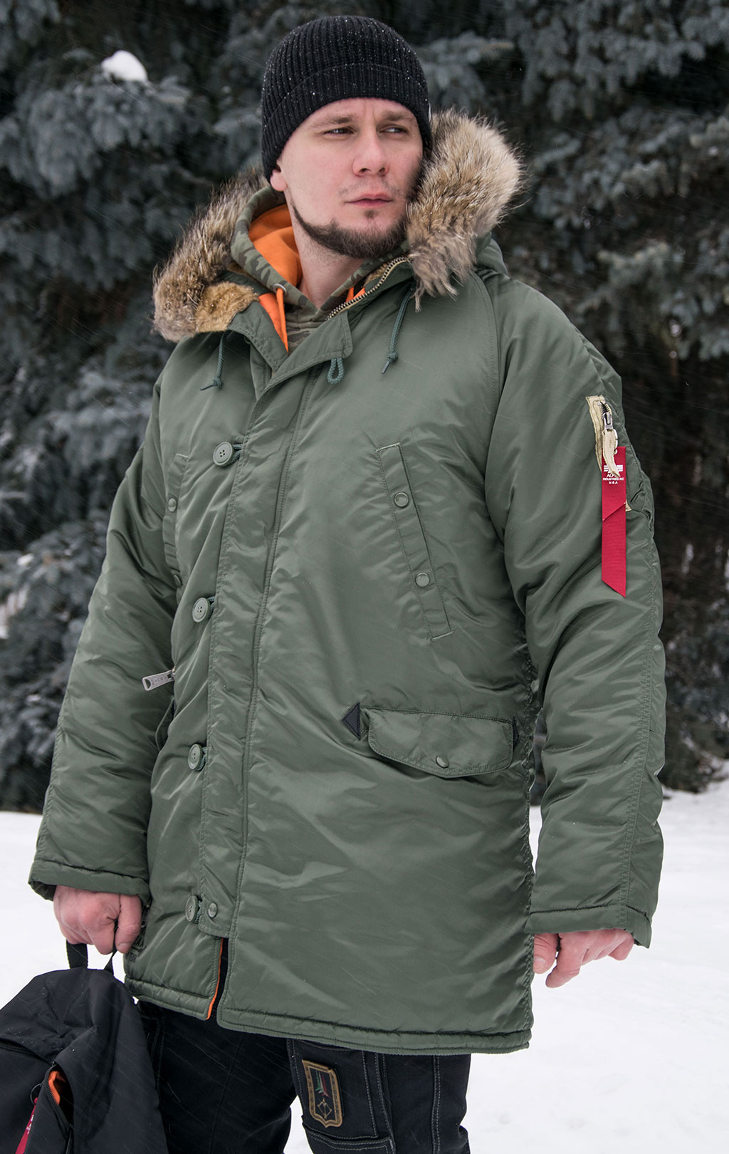 Аляска ALPHA INDUSTRIES ART VF N-3B натур. мех sage green 