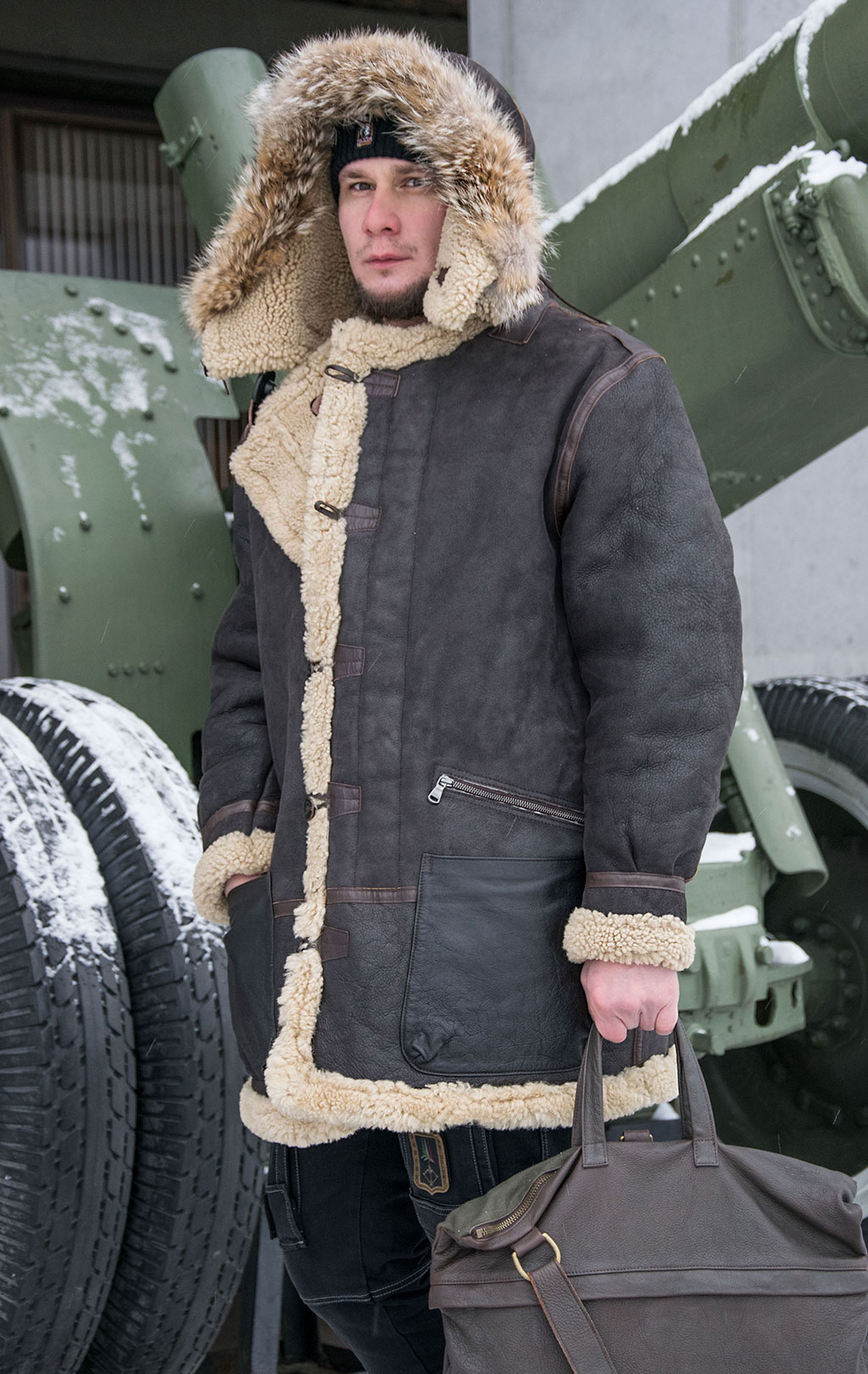 Куртка COCKPIT B-7 ALEUTIAN WW-II big size овчина dark brown (Z21M035) 