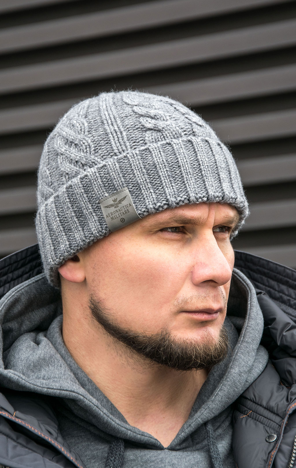 Шапка вязаная AERONAUTICA MILITARE FW 23/24/CN medium grey (CU 045) 