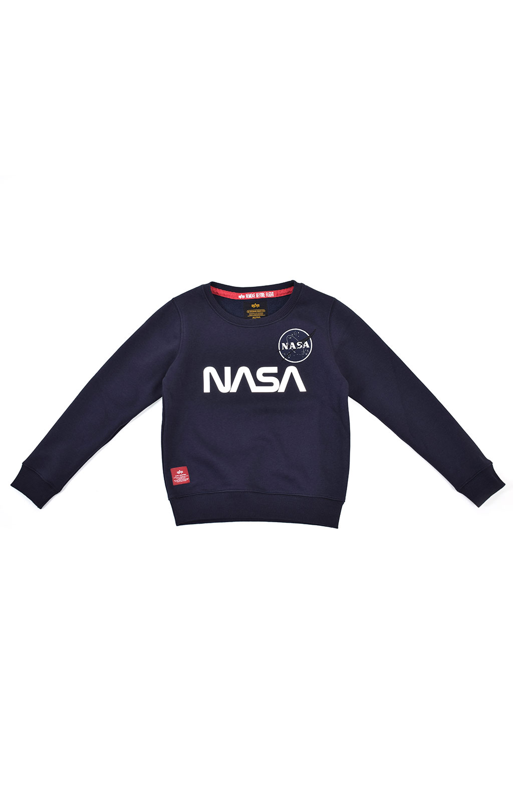 Детский свитшот ALPHA INDUSTRIES NASA REFLECTIVE SWEATER rep. blue 