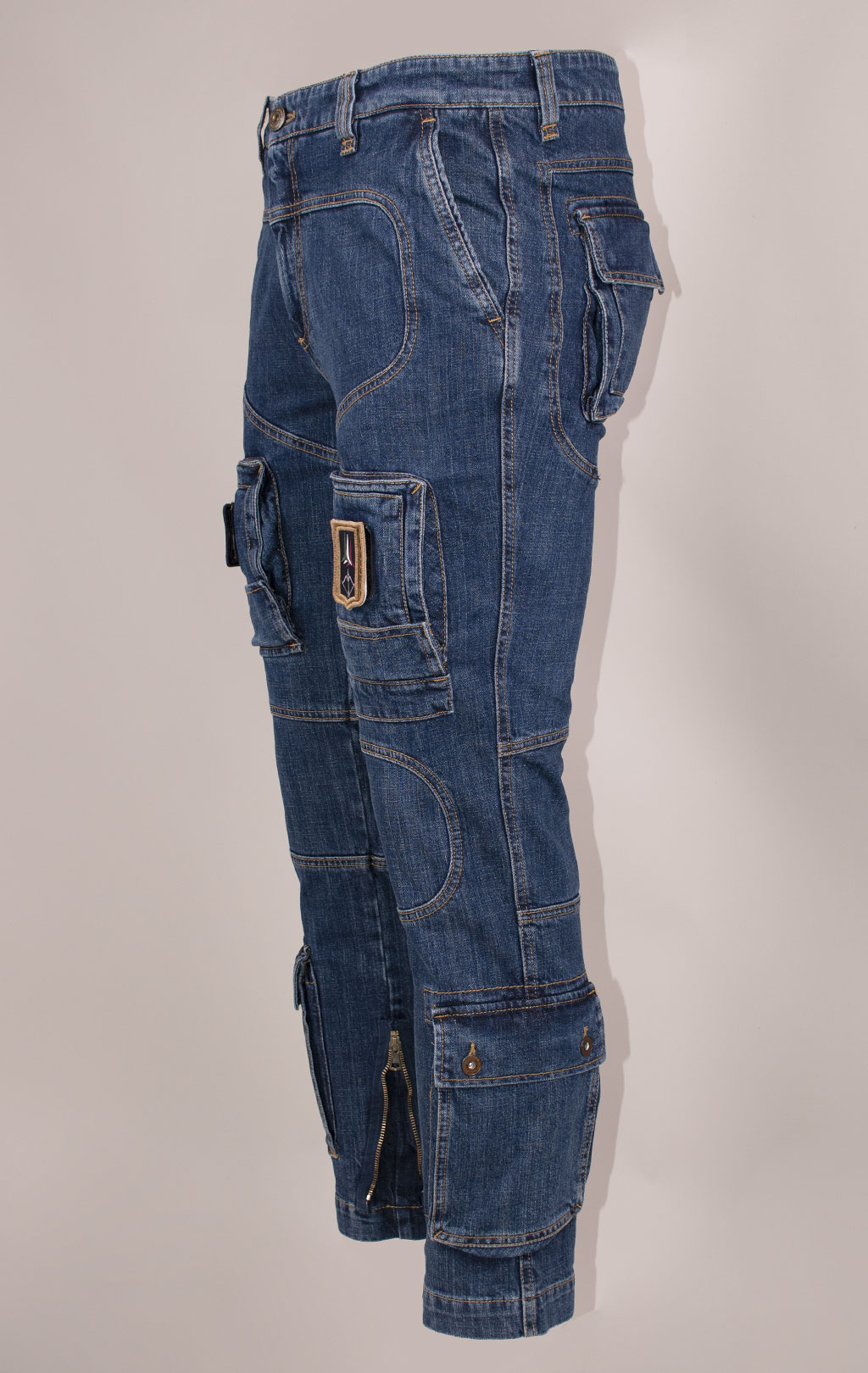 Джинсы-карго AERONAUTICA MILITARE ANTI-G плотные FW 24/25/AL medium blue wash (PA 939) 