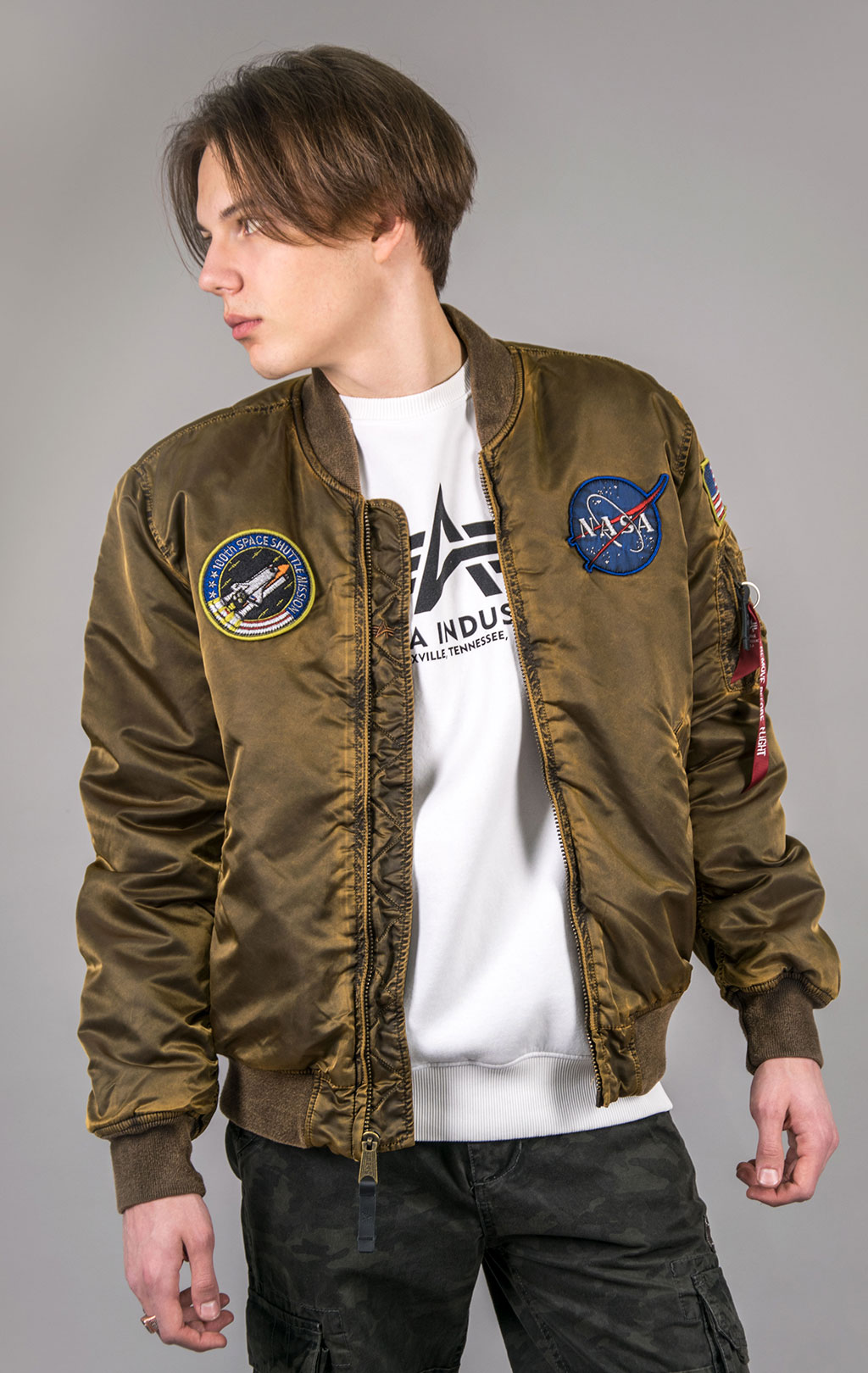 Бомбер ALPHA INDUSTRIES VF NASA BATTLEWASH MA-1 washed orange 