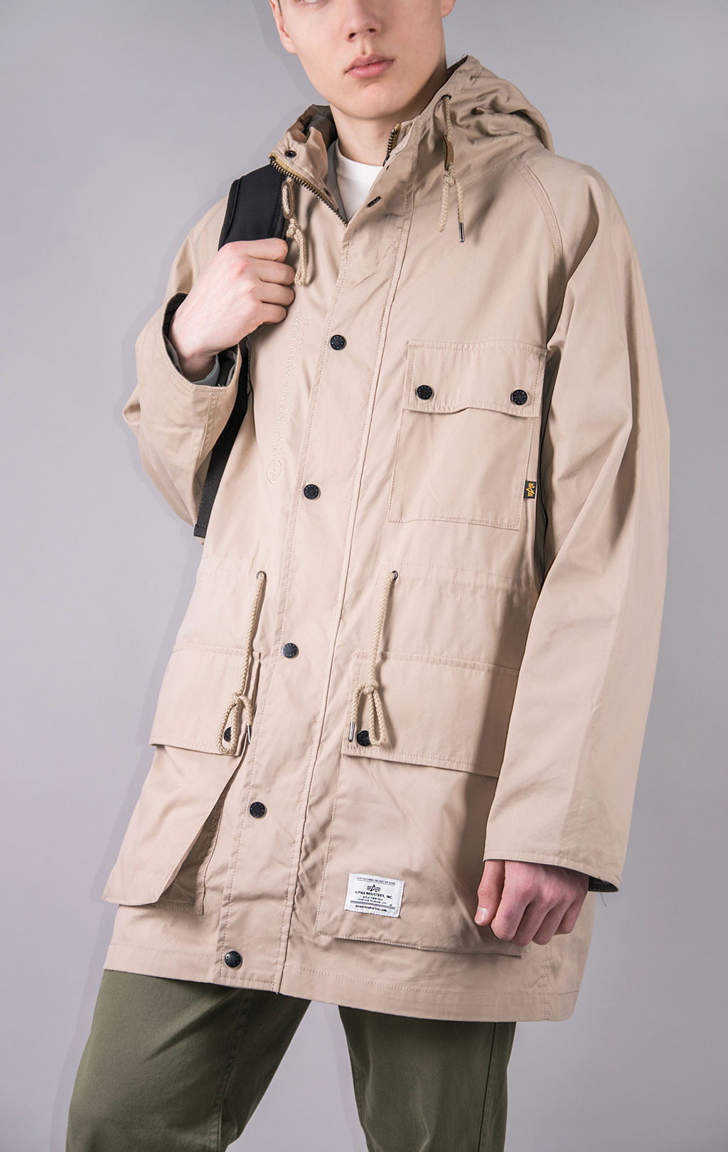 Ветровка ALPHA INDUSTRIES HOODED FIELD JACKET M-65 SS 23 m vintage khaki 