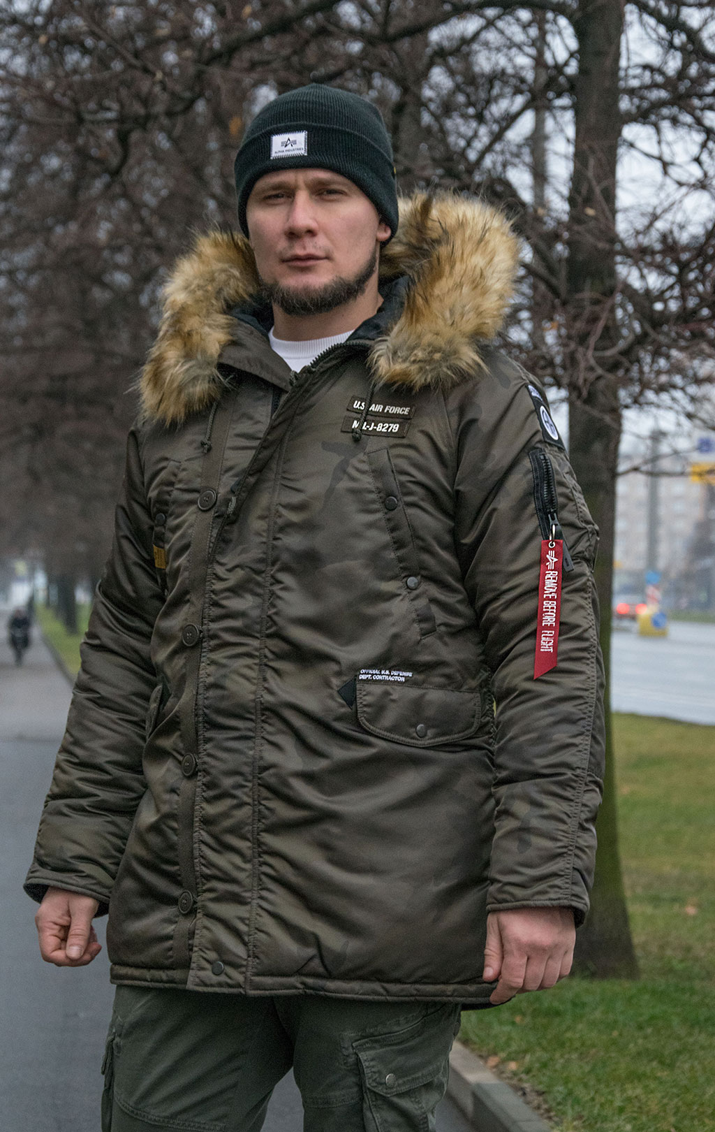 Аляска ALPHA INDUSTRIES AIRBORNE N-3B dark olive camo 