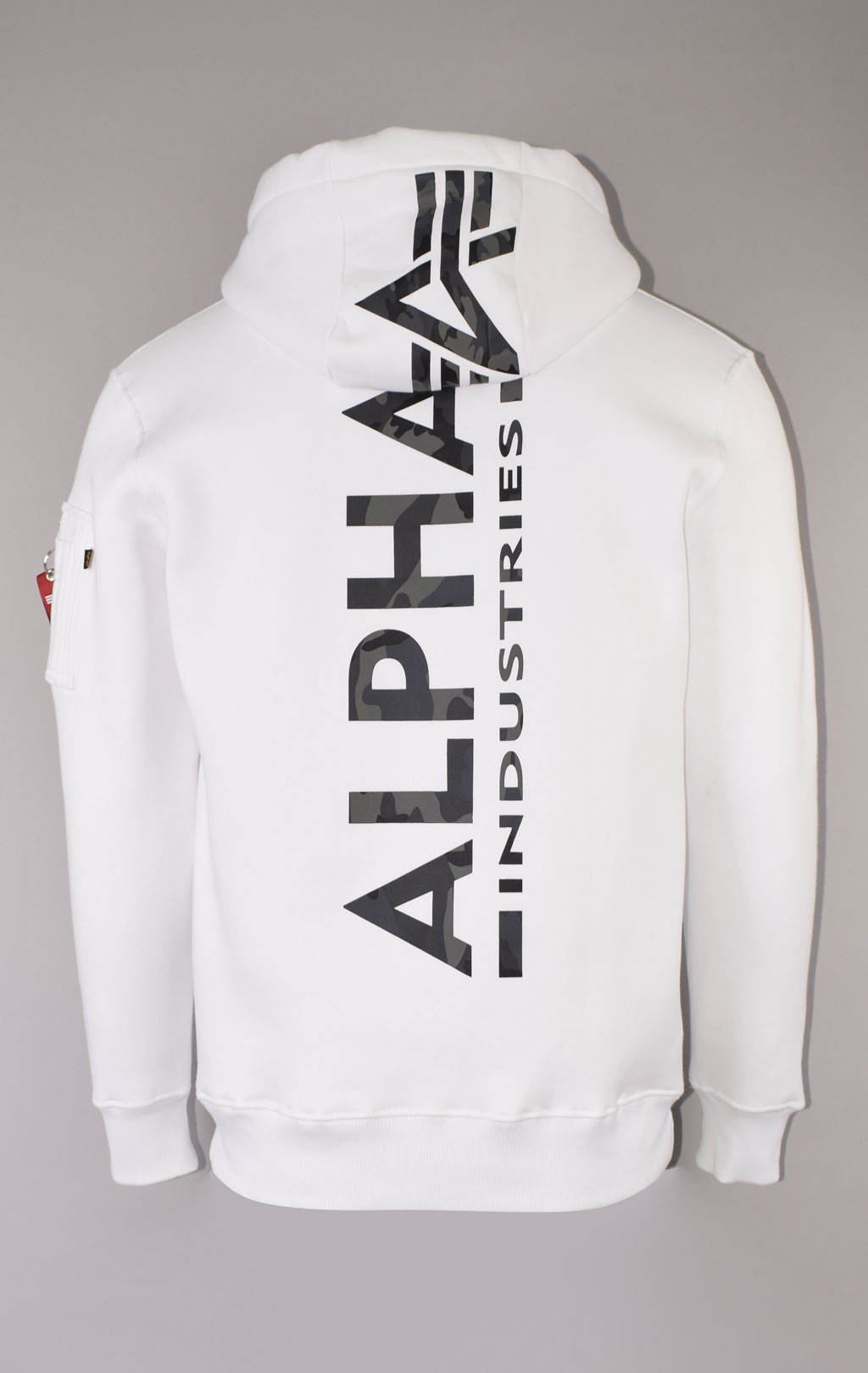 Толстовка ALPHA INDUSTRIES BACK PRINT HOODY CAMO PRINT white/black camo 