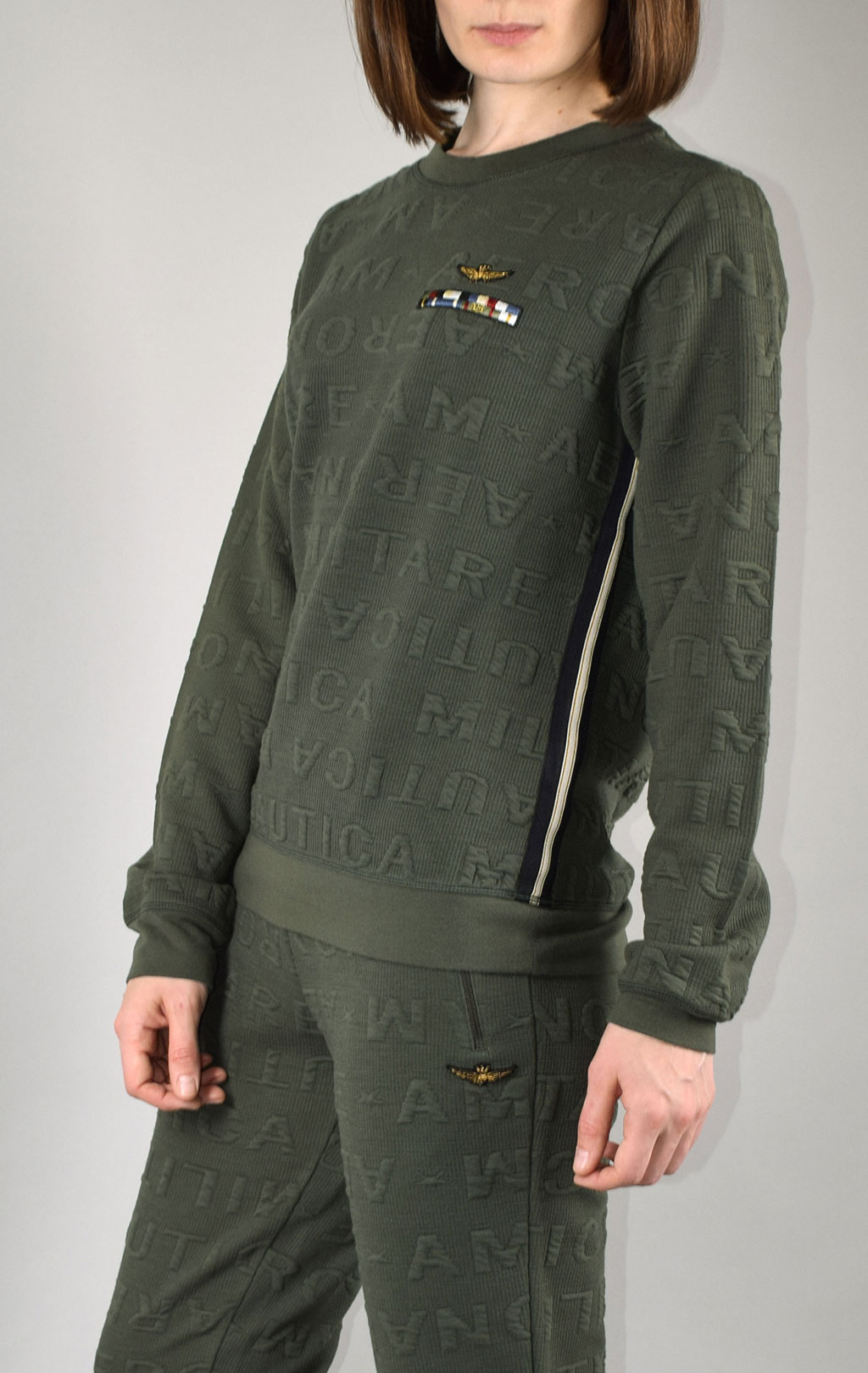 Женский свитшот AERONAUTICA MILITARE FW 19/20 verde militare (FE 1451) 