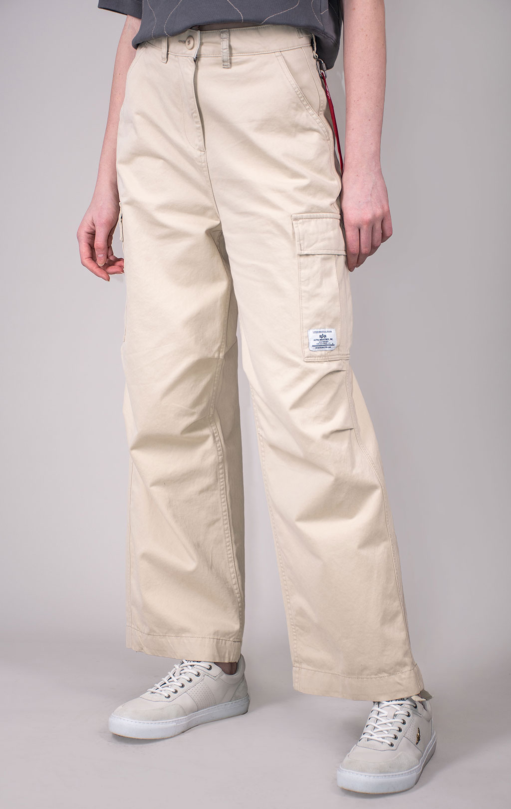Женские брюки-карго парашюты ALPHA INDUSTRIES M-65 PANT плотные SS 24 m limestone 