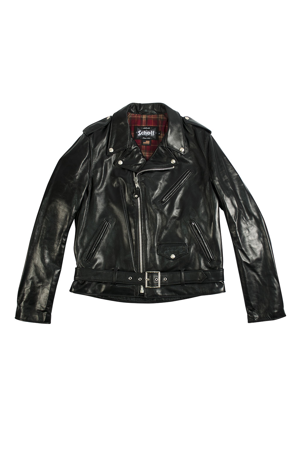 Куртка-косуха SCHOTT NYC MOTORCYCLE JCT Midweight Waxy COWHIDE 27 кожа black (626) 