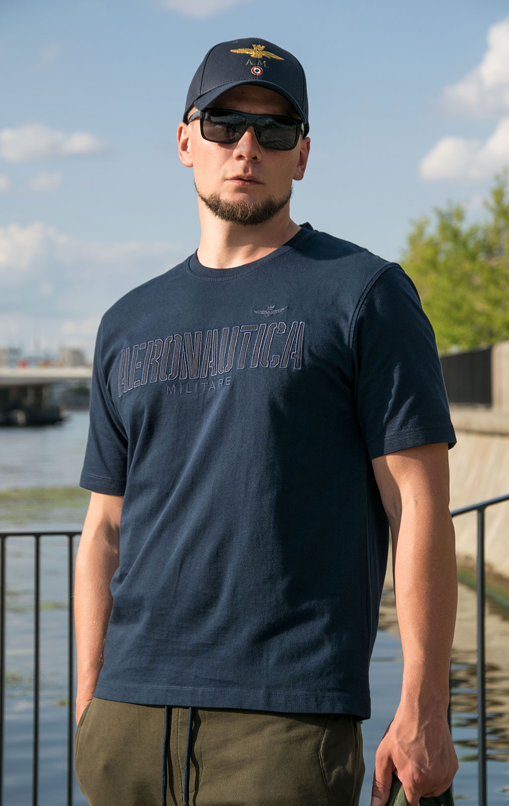 Футболка AERONAUTICA MILITARE big size FW 23/24/TR dark blue (TS 2130) 