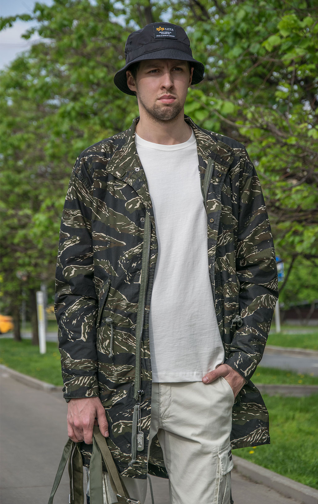 ALPHA INDUSTRIES DEFENDER FISHTAIL original fit tiger camo ForceAge