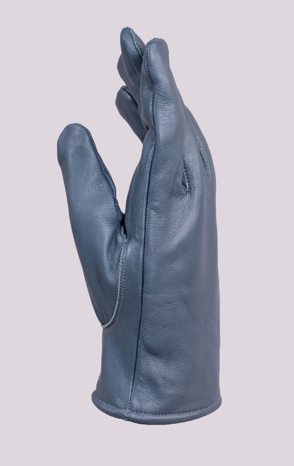 Перчатки утеплённые кожа с кнопкой grey WG-119 Пакистан