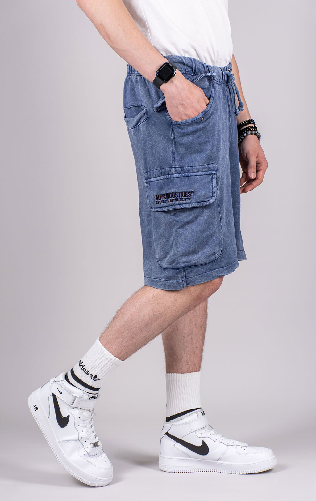Шорты трикотажные ALPHA INDUSTRIES TERRY DYED SHORT SS 25 m rep. blue 