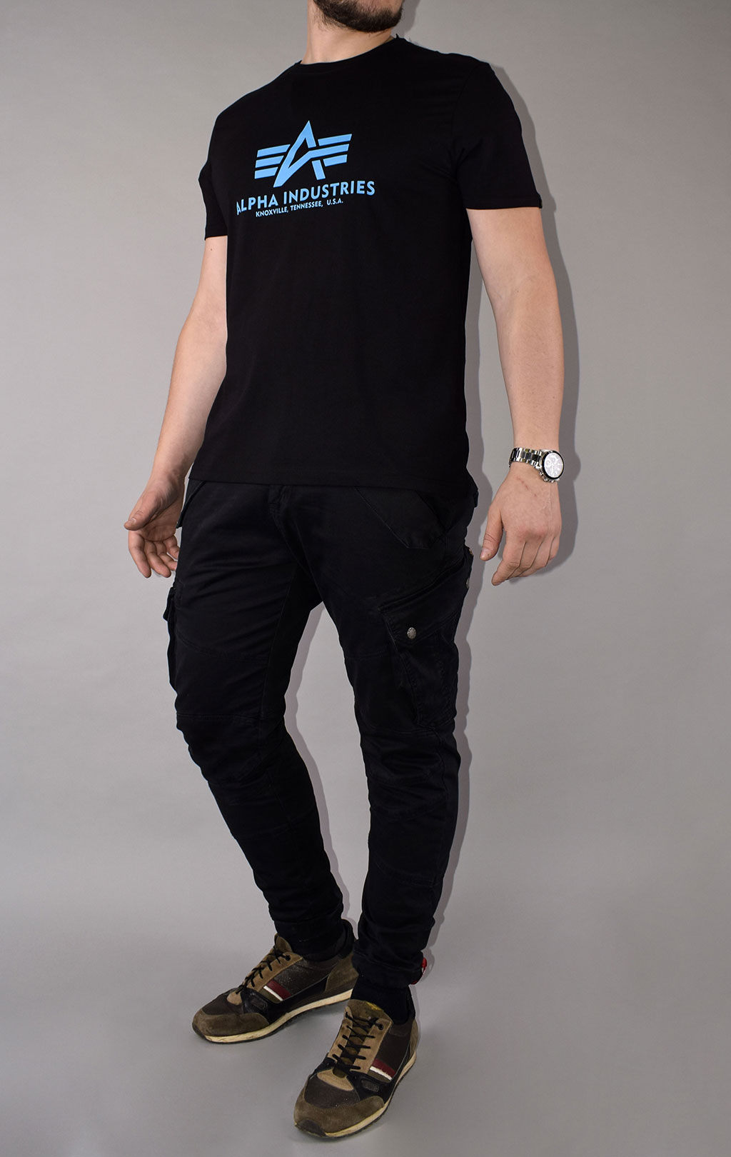 Футболка ALPHA INDUSTRIES BASIC T black/blue 