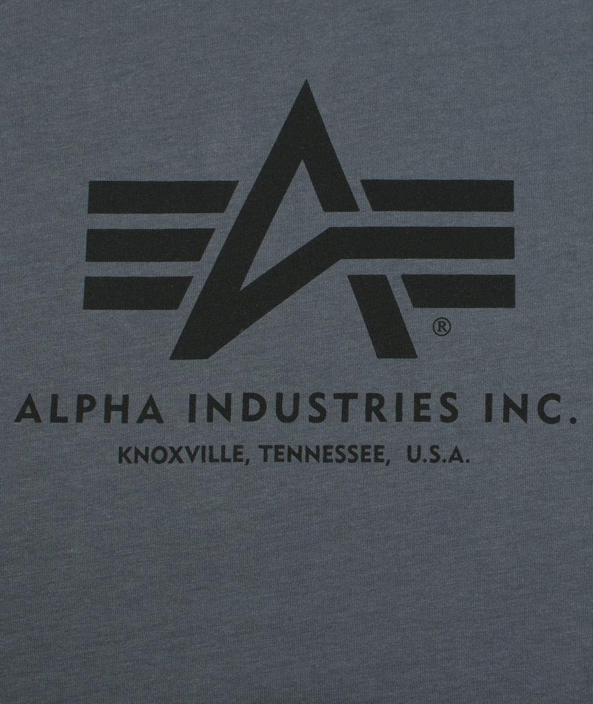 Футболка ALPHA INDUSTRIES BASIC T grey black/black 