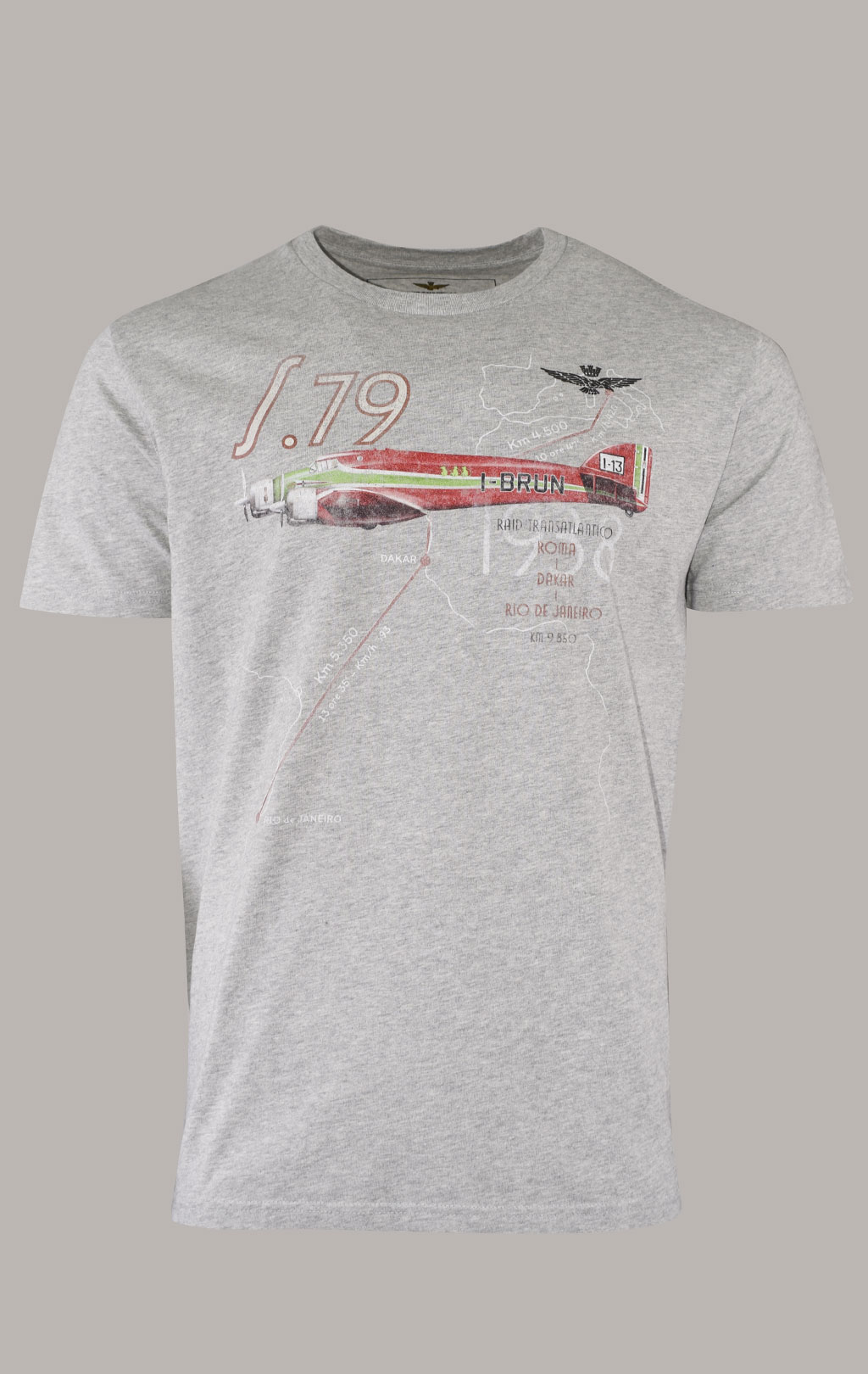 Футболка AERONAUTICA MILITARE SS 23/IT юбилейная в подарочной упаковке grigio melange (TS 2125)