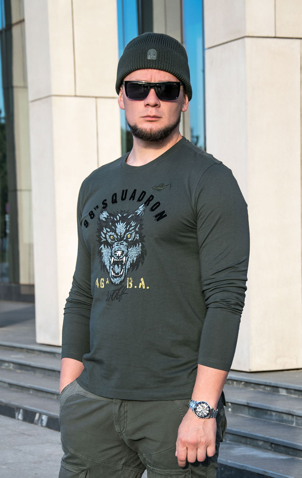 Лонгслив AERONAUTICA MILITARE FW 23/24/BD dark green (TS 2139)