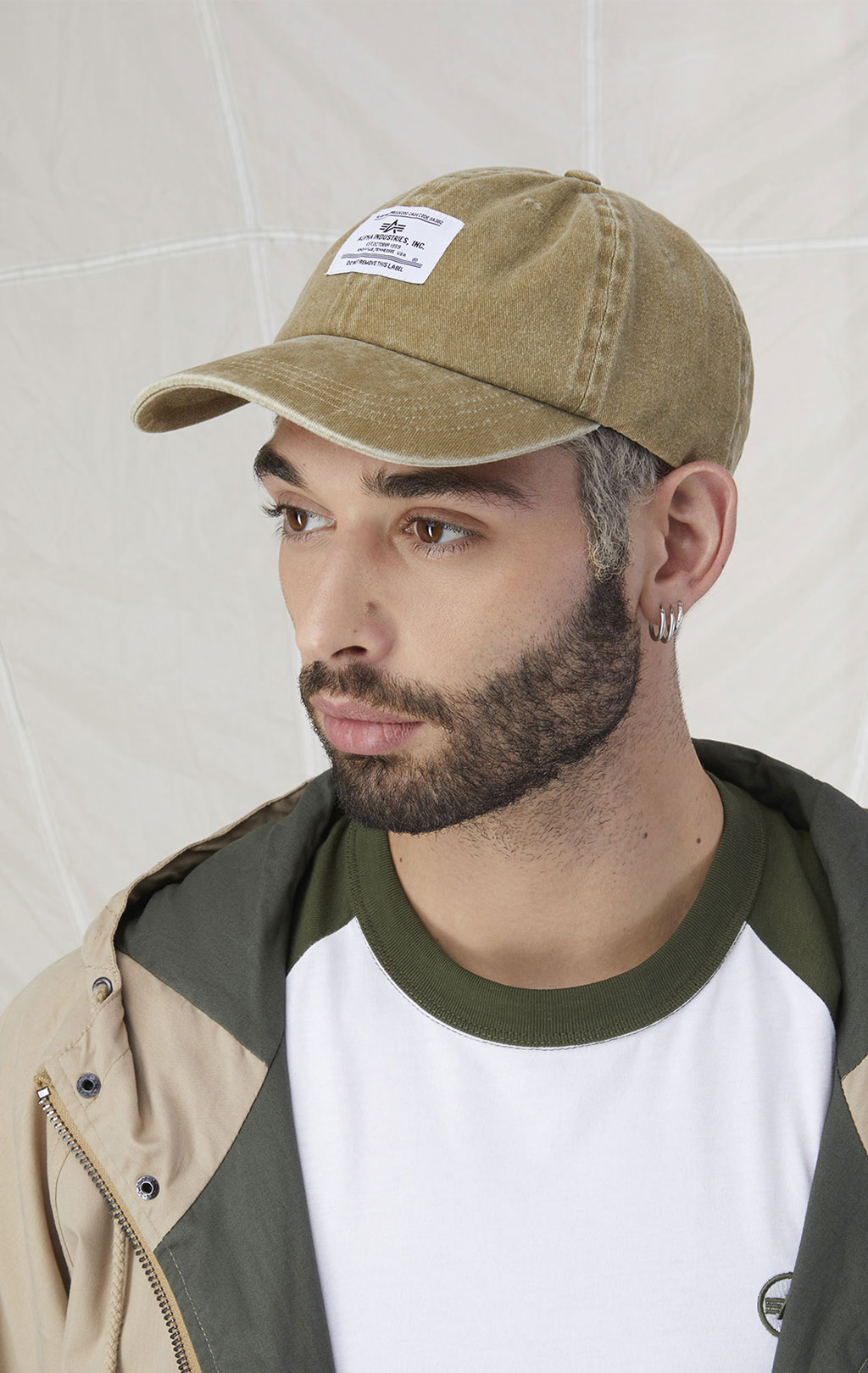 Бейсболка ALPHA INDUSTRIES BATTLEWASH CAP SS 23 vintage khaki 