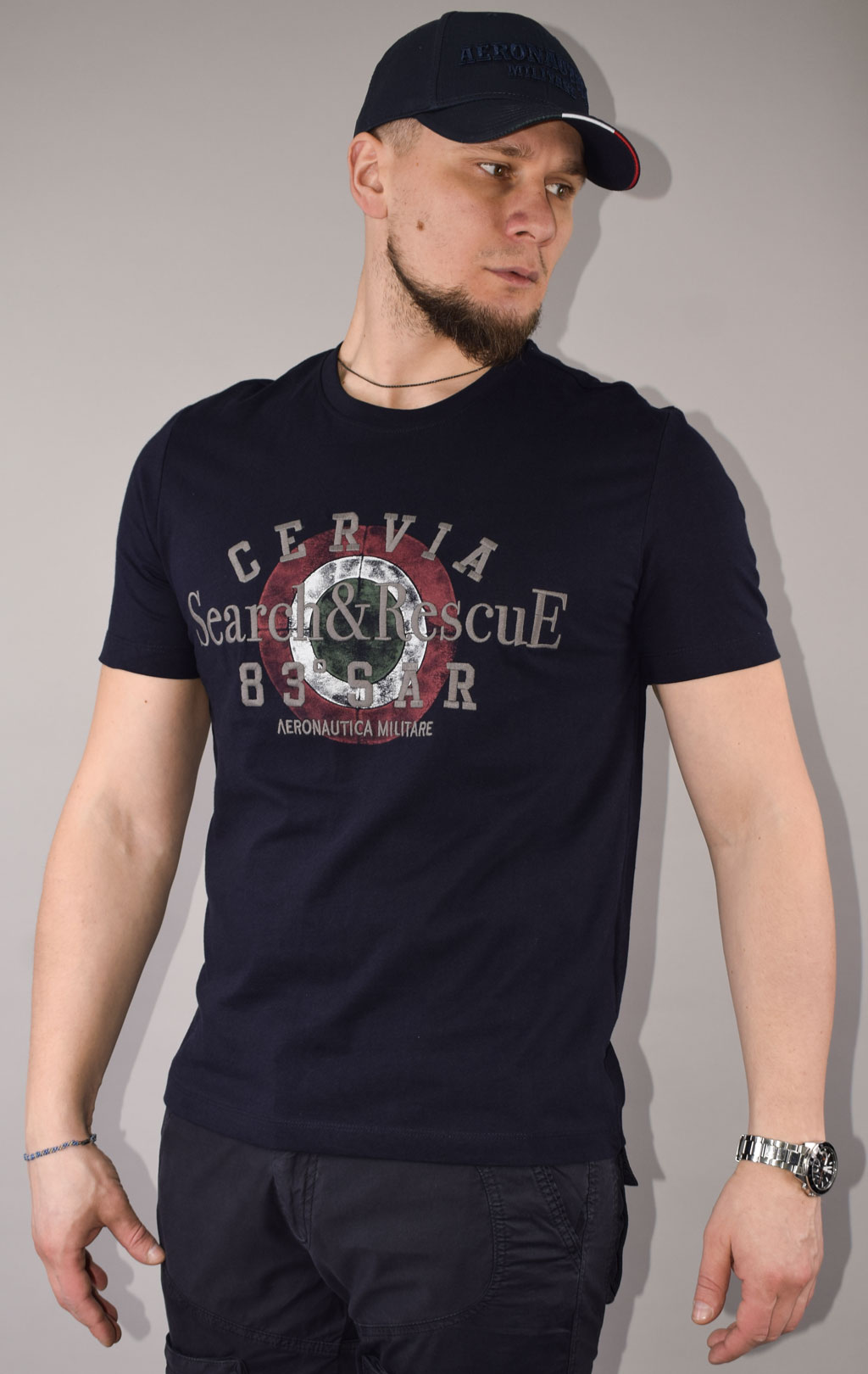 Футболка AERONAUTICA MILITARE SS 23/BD blue navy (TS 2085) 