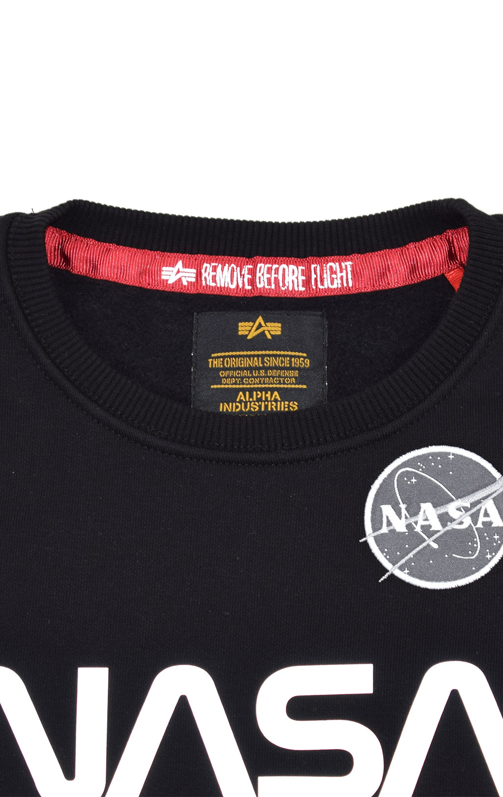 Детский свитшот ALPHA INDUSTRIES NASA REFLECTIVE SWEATER black 