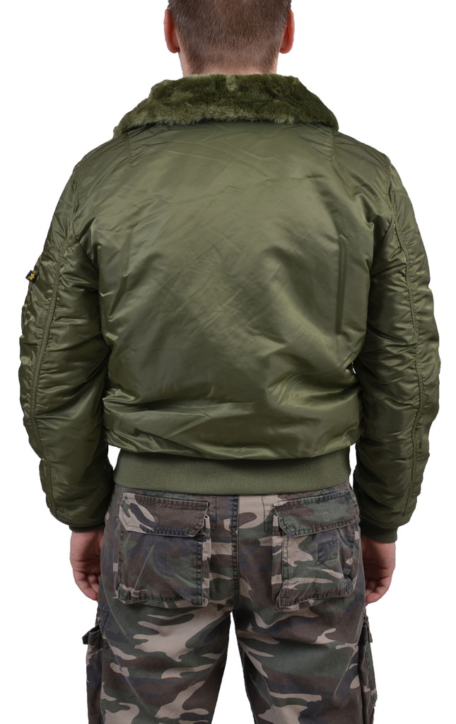 Куртка-пилот ALPHA INDUSTRIES SLIM FIT B-15 sage green 