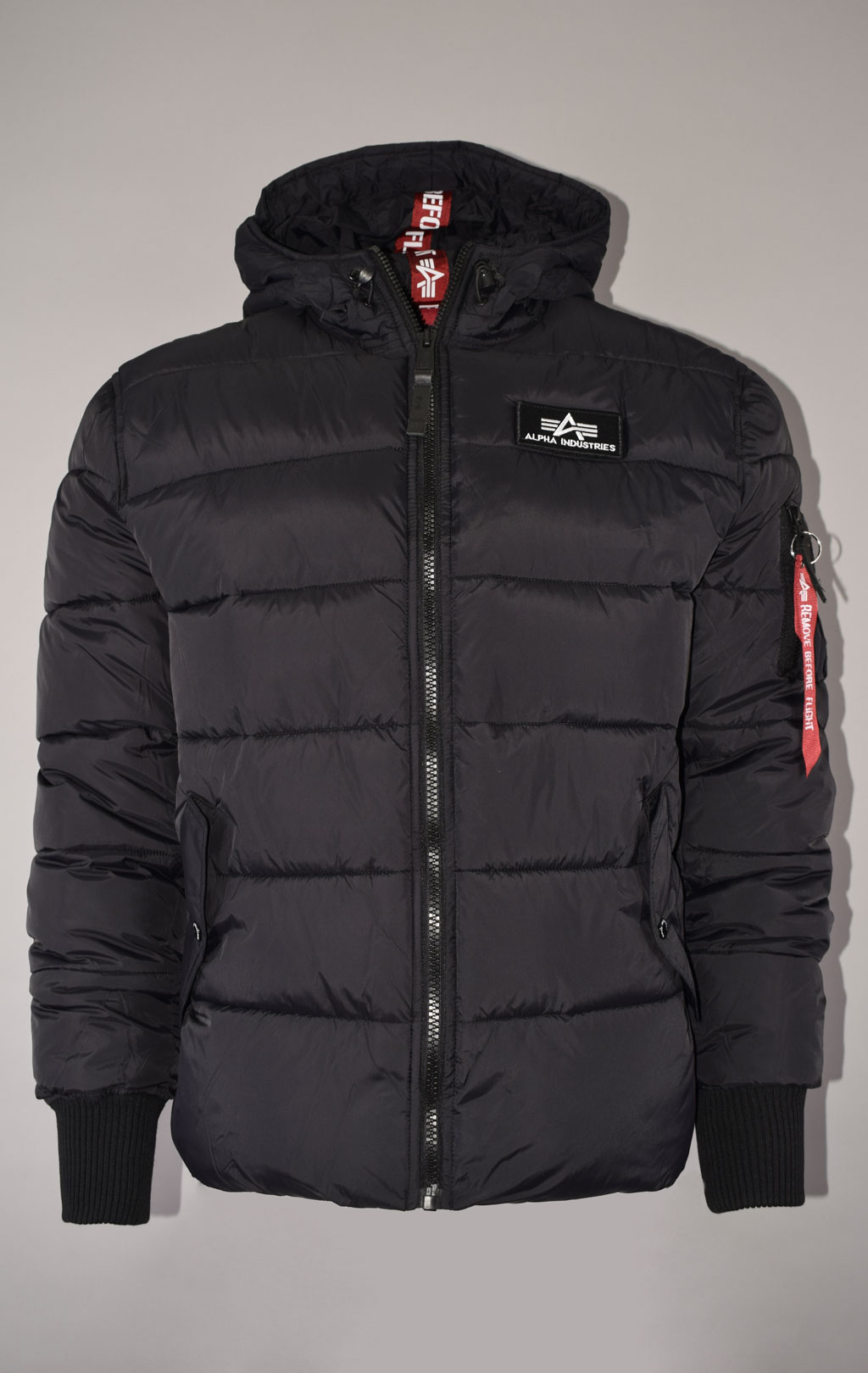 Куртка ALPHA INDUSTRIES HOODED PUFFER ALPHA FD black 