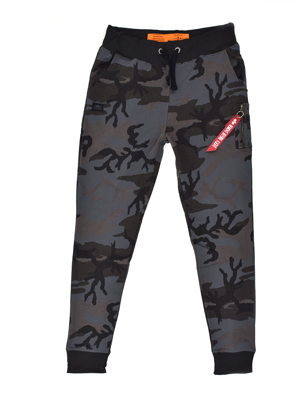 Брюки спортивные джоггеры ALPHA INDUSTRIES X-FIT SLIM CARGO black camo 