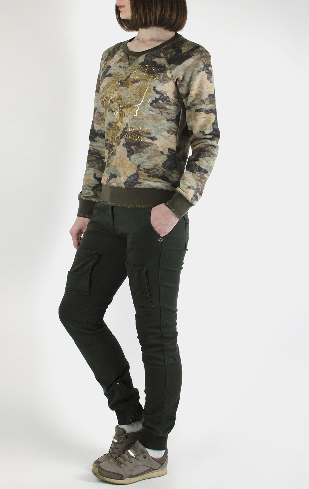 Женский свитшот AERONAUTICA MILITARE camouflage beige (FE 1224) 