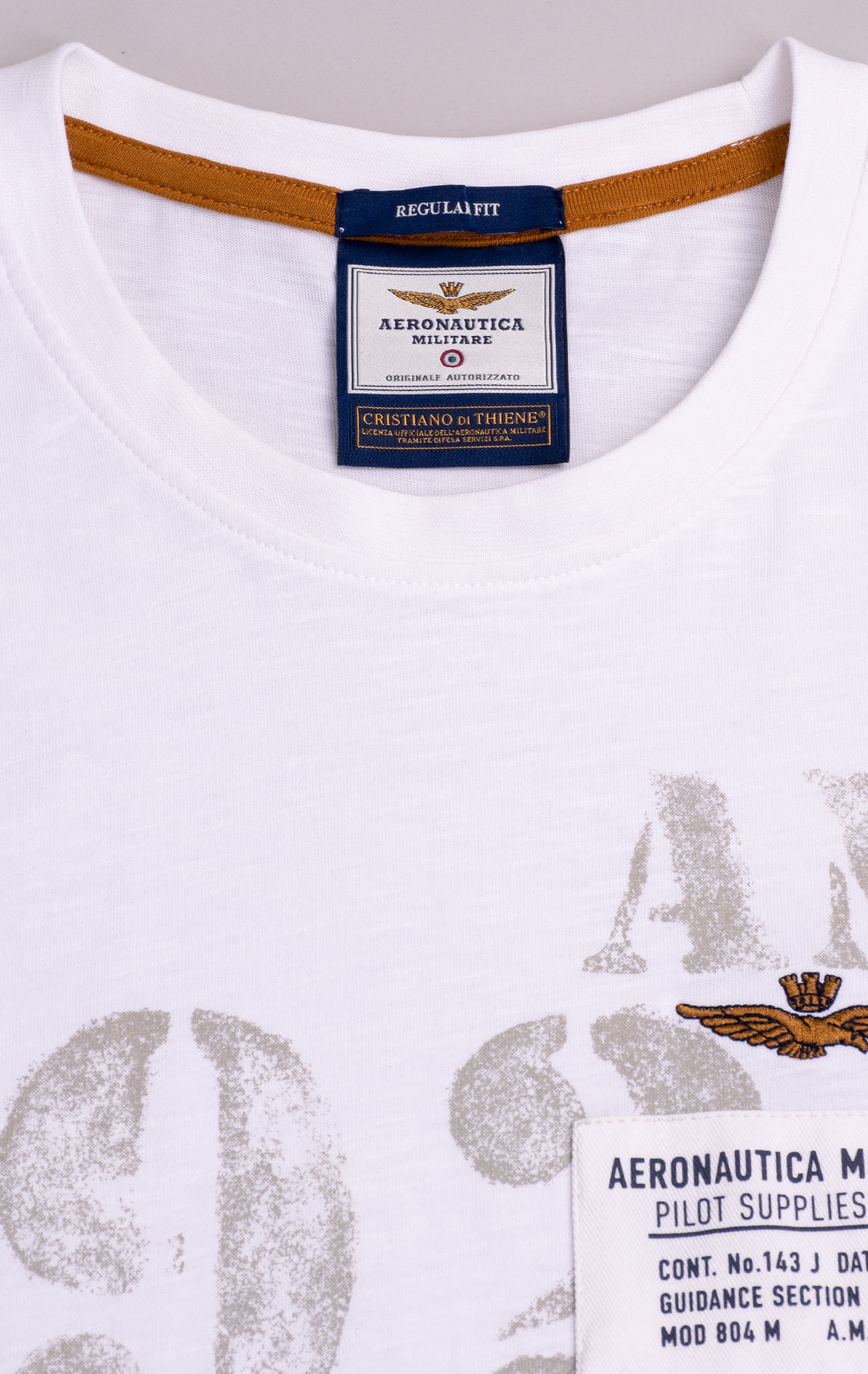 Футболка AERONAUTICA MILITARE SS 26/BD off white (TS 2524) 