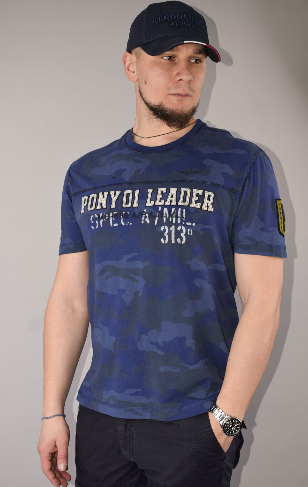 Футболка AERONAUTICA MILITARE SS 23/IN camo blue (TS 2061)