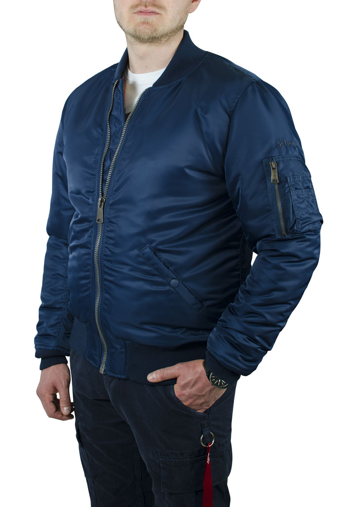 Бомбер SCHOTT NYC Nylon FLIGHT SATIN MA-1 27 нейлон navy (9728) 