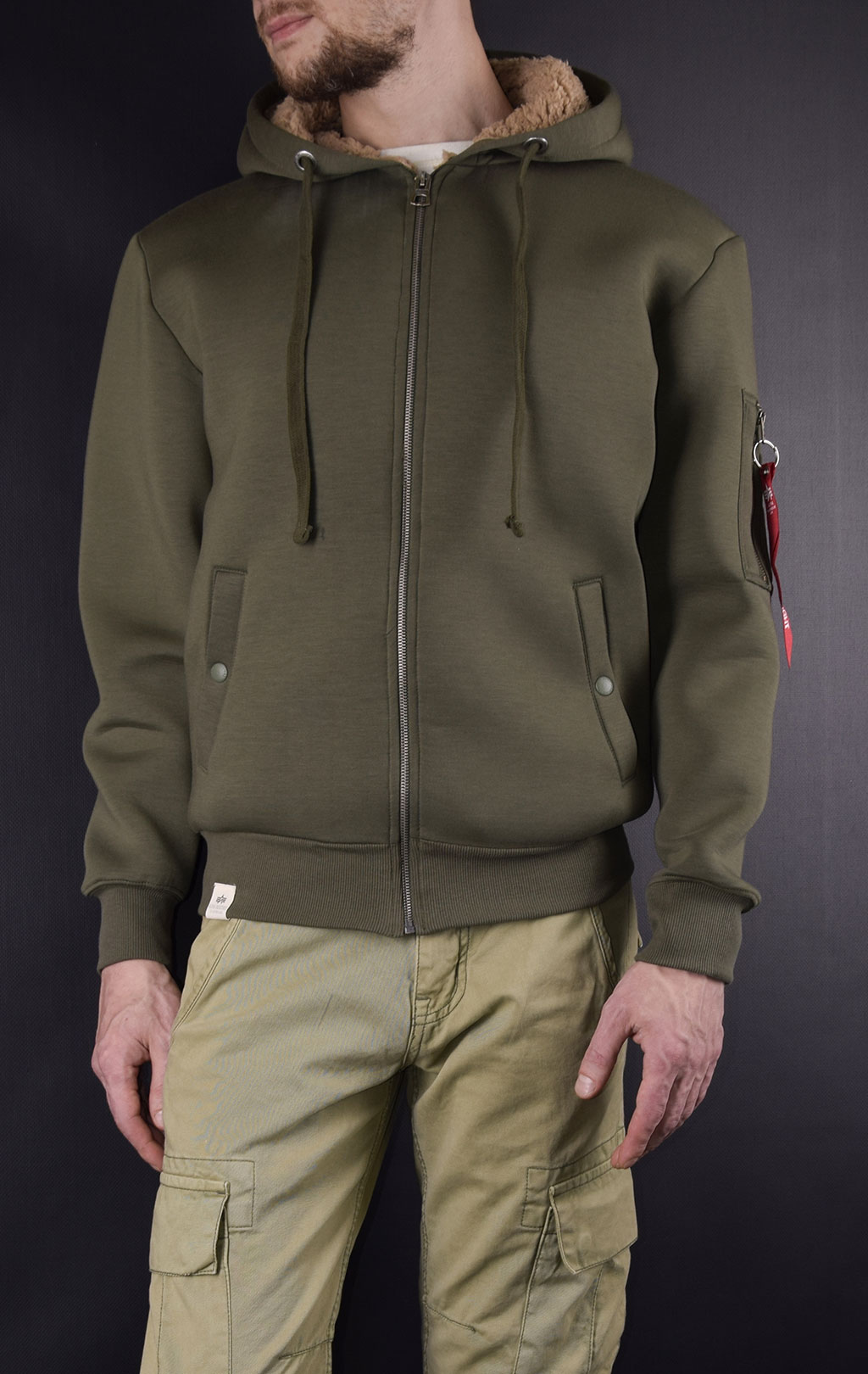 Толстовка ALPHA INDUSTRIES SCUBA ZIP HOODY CW dark olive 