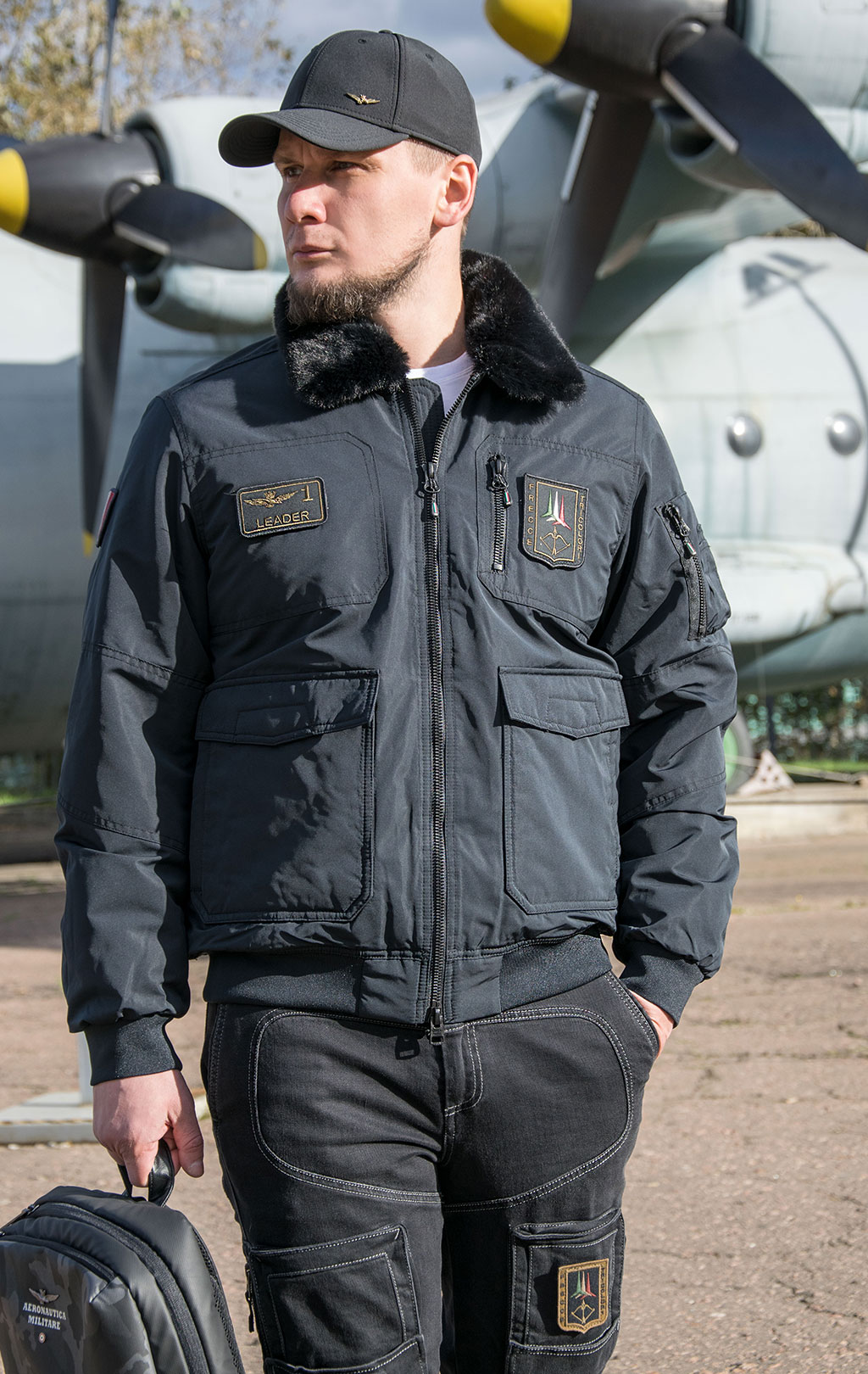 Куртка-пилот AERONAUTICA MILITARE FW 21/22 m/BD blue black (AB 1978) 