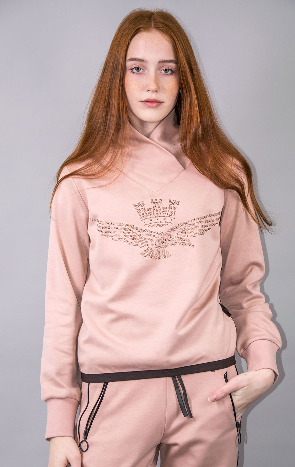 Женский свитшот AERONAUTICA MILITARE FW 23/24/TR rosa (FE 1834) 