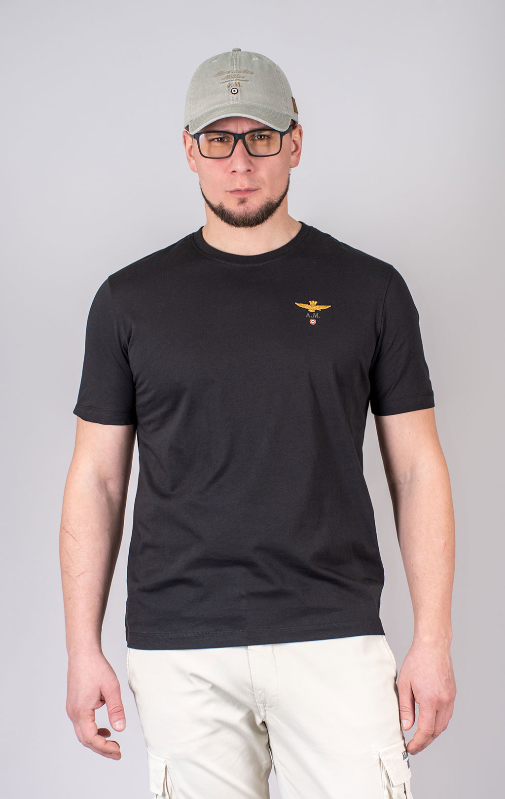 Футболка AERONAUTICA MILITARE SS 25 m/TR jet black (TS 1580) 