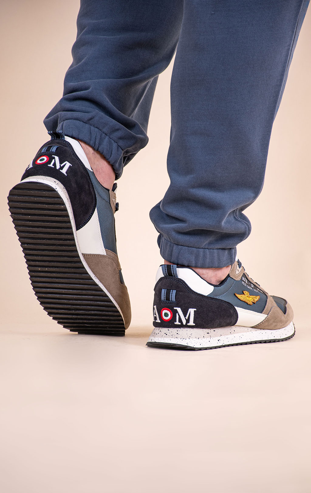 Кроссовки AERONAUTICA MILITARE (SC 0288) SS 26/CN multicolor jeans/sabbia 