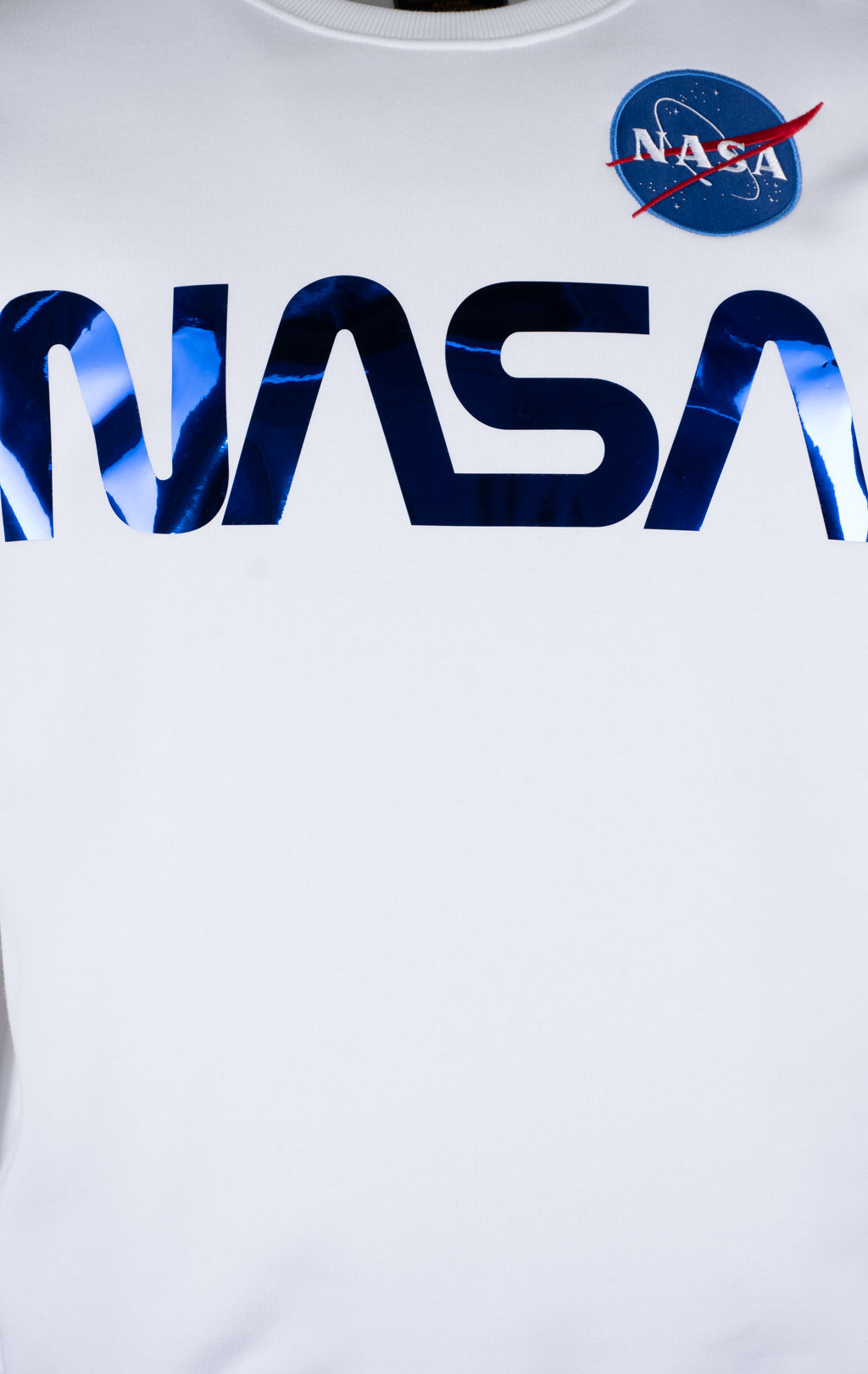 Свитшот ALPHA INDUSTRIES NASA reflective white/blue 