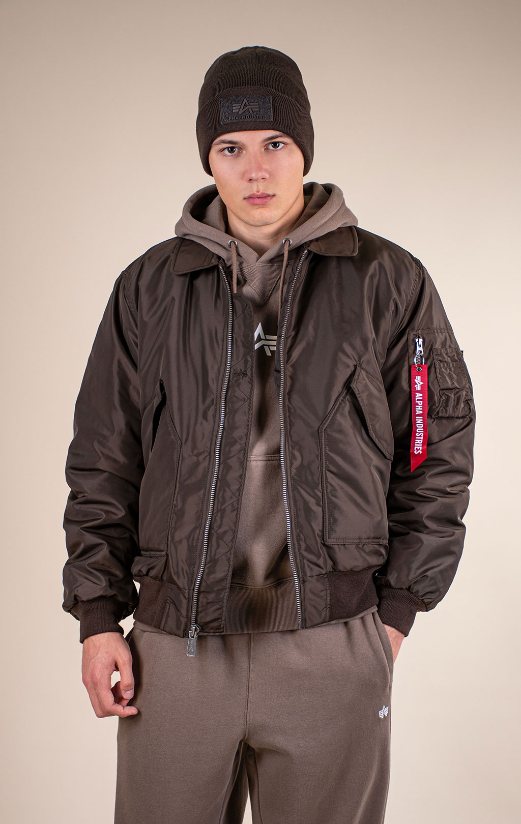 Куртка лётная ALPHA INDUSTRIES CWU 45/P RELAXED FIT FLIGHT JACKET (OXFORD) FW 26/27 hickory 