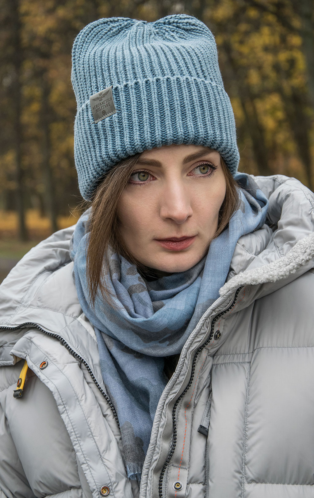 Шапка вязаная AERONAUTICA MILITARE FW 22/23/CN blue navy (CU 046)